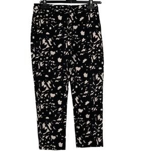 Banana Republic Womens Black/White Textured Jacquard Boy Crop Pants Size 0